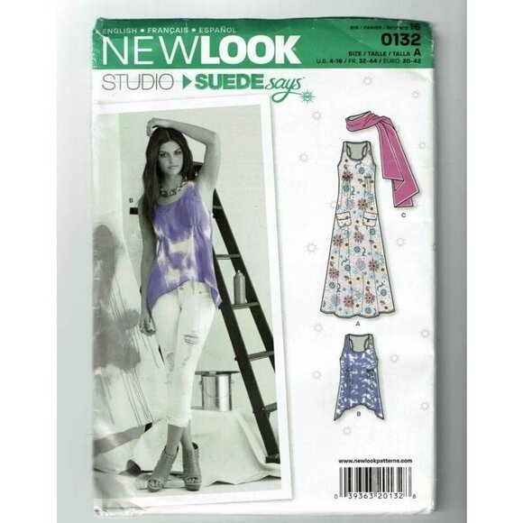 New Look Sewing Pattern 0132 6102 Misses Top Dress Scarf Size 4 to 16 - Picture 1 of 2